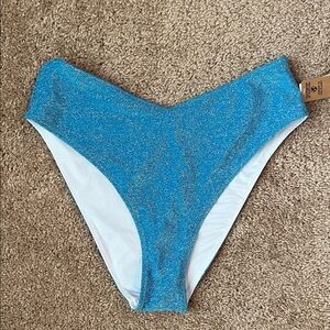 NWT Victoria’s Secret PINK Blue Sparkle Bikini Bottom